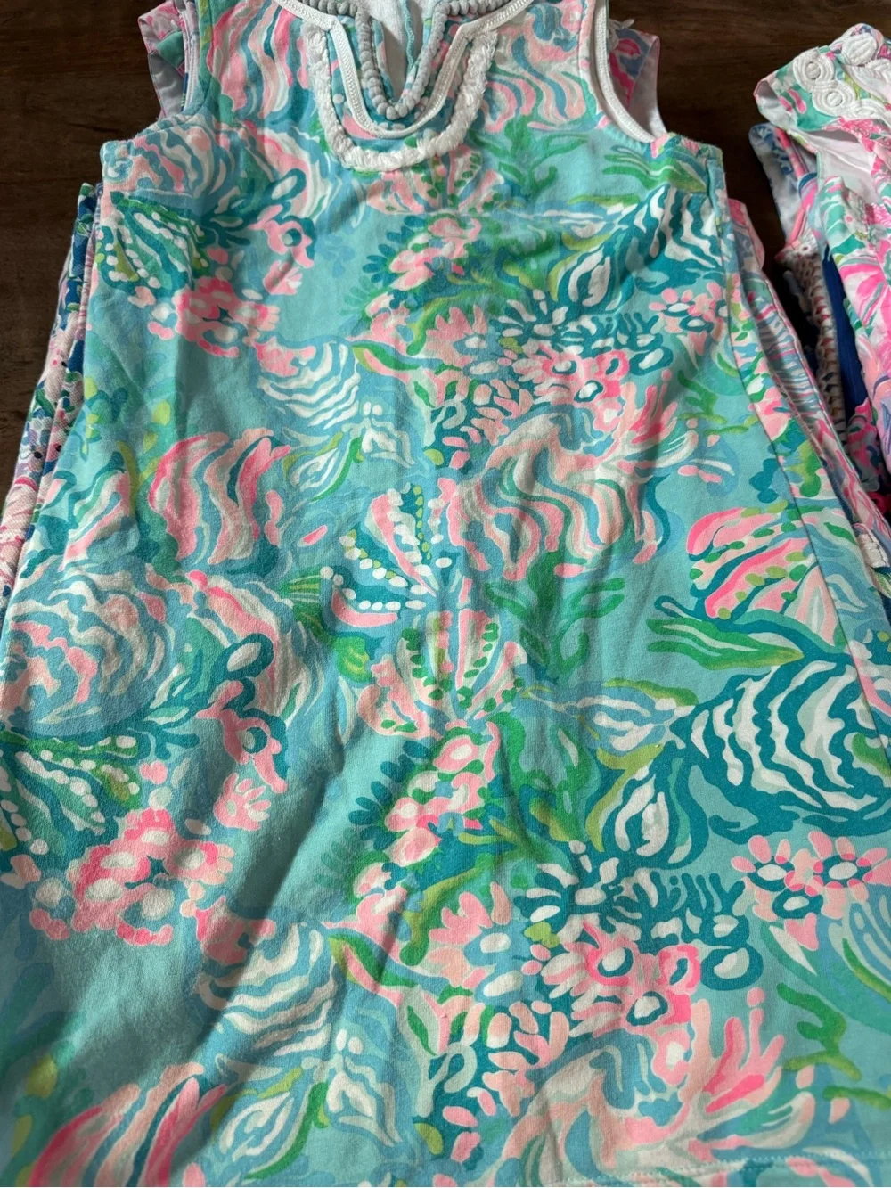 Lilly Pulitzer Girls dress- aqua with colorful fish!